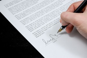 Sign a commercial loan Document